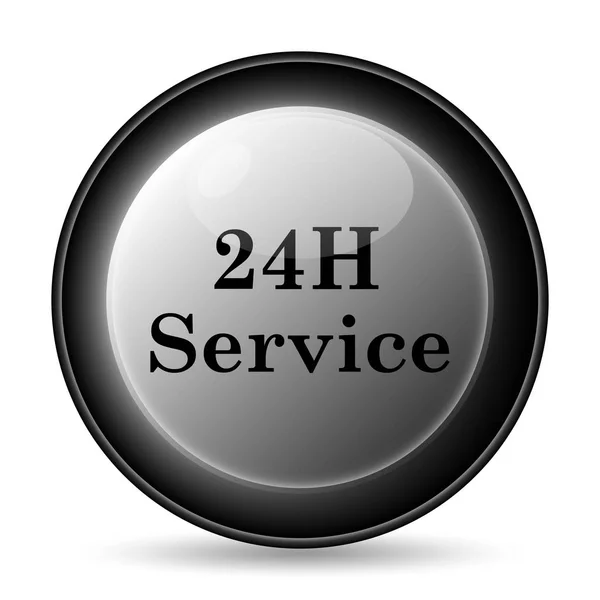 24H Icône Service Bouton Internet Sur Fond Blanc — Photo