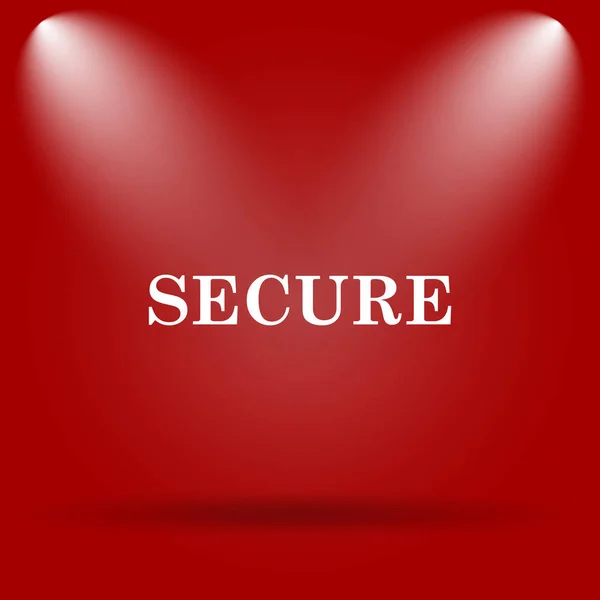 Secure Icon Flat Icon Red Background — Stock Photo, Image