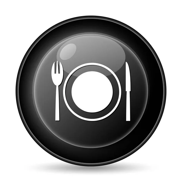 Значок Ресторана Кнопка Интернет Белом Фоне — стоковое фото