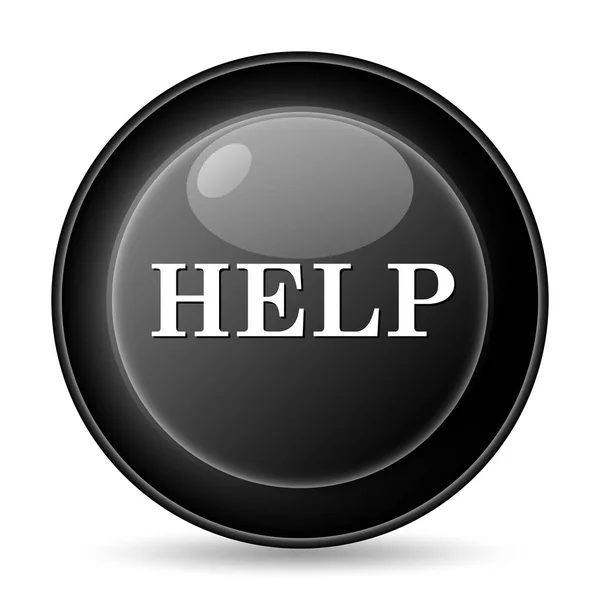 ヘルプ アイコン 白い背景の上のインター ネット ボタン — ストック写真