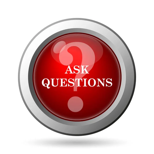 Ask Questions Icon Internet Button White Background — Stock Photo, Image