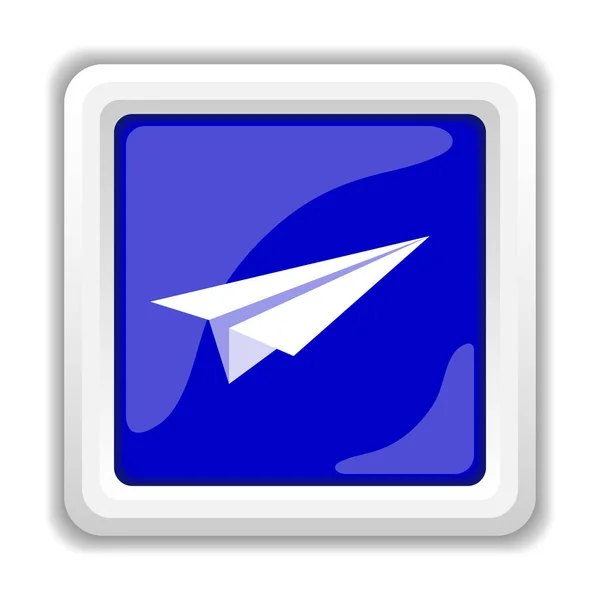 Papieren vliegtuig pictogram — Stockfoto