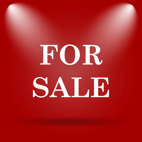 Verkaufen Flaches Symbol Auf Rotem Hintergrund — Stockfoto
