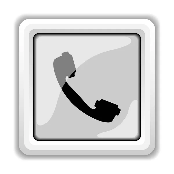 Telefoonpictogram Internet Knop Witte Achtergrond — Stockfoto