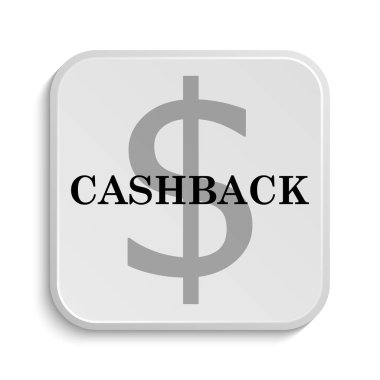 Cashback simgesi. Beyaz arka plan üzerinde Internet düğmesi