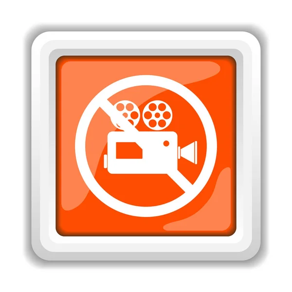 白い背景に モバイル アプリケーションの概念に分離された禁断のビデオ アイコン — ストック写真