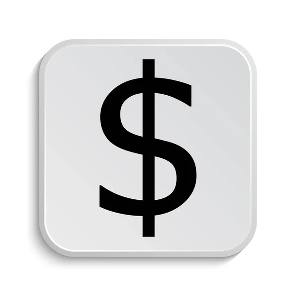Ikona Dolaru Internet Tlačítko Bílém Pozadí — Stock fotografie