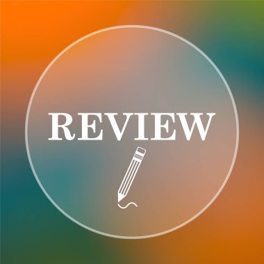 Gözden geçirme simgesi. Renkli arka plan üzerinde Internet düğmesi