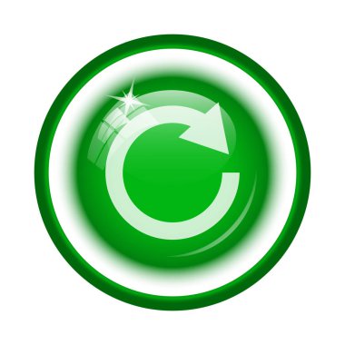 Bir ok simgesi yeniden yükleyin. Beyaz arka plan üzerinde Internet düğmesi