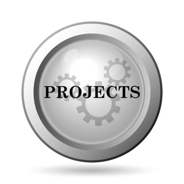 Projeler simgesi. Beyaz arka plan üzerinde Internet düğmesi