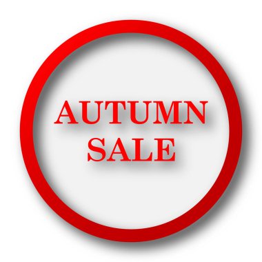 Sonbahar satış simgesi. Beyaz arka plan üzerinde Internet düğmesi