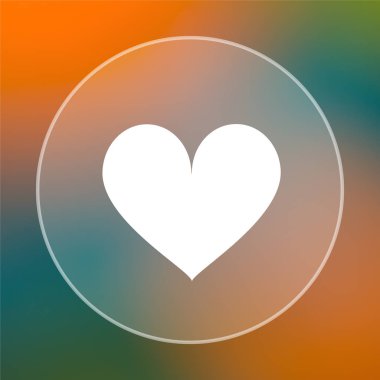 Kalp simgesi. Renkli arka plan üzerinde Internet düğmesi