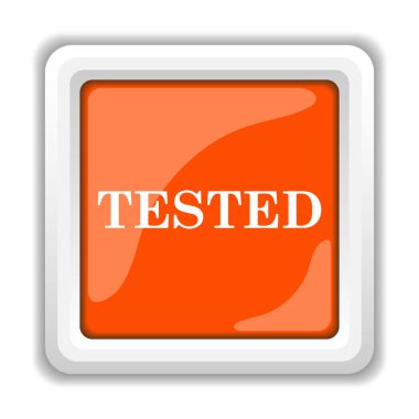Test simgesi beyaz arka plan üzerinde mobil apps kavramı izole