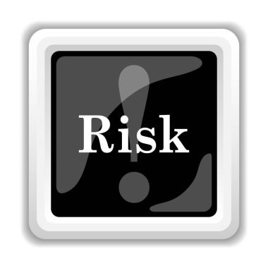 Risk simgesi. Beyaz arka plan üzerinde Internet düğmesi