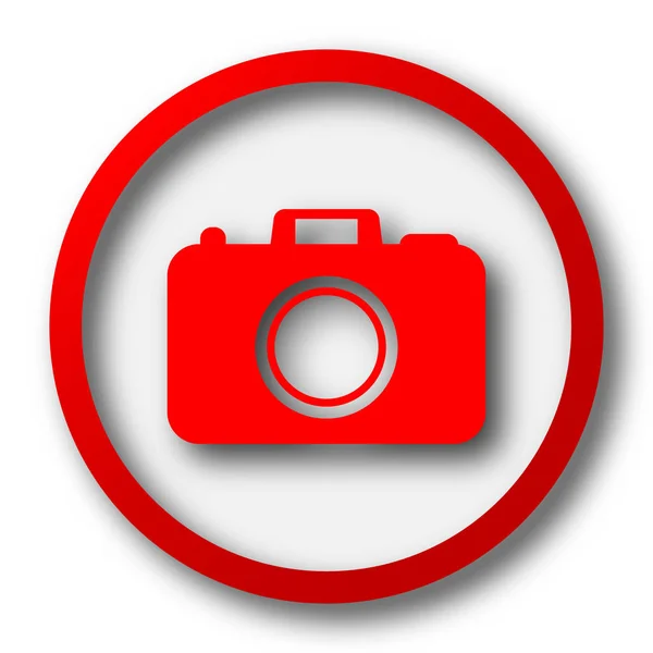 Foto Camera Pictogram Internet Knop Witte Achtergrond — Stockfoto