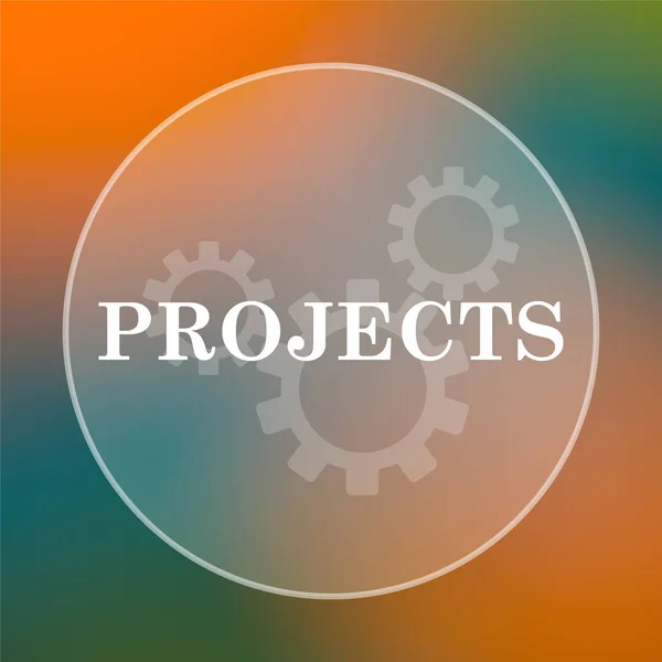Projects icon. Internet button on colored  background