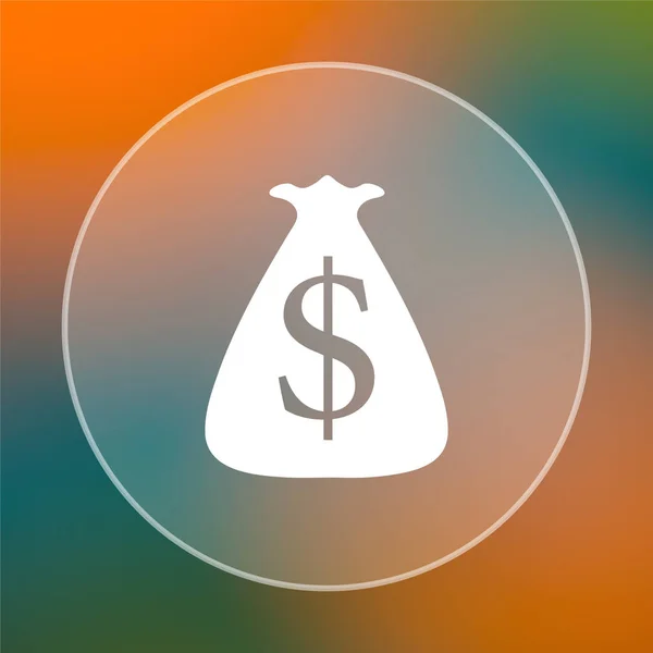 Ikona Worek Dolara Przycisk Internet Kolorowym Tle — Zdjęcie stockowe