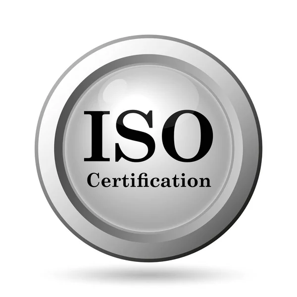 Iso Certifiering Ikonen Internet Knappen Vit Bakgrund — Stockfoto