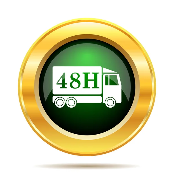 48H Delivery Truck Icon Internet Button White Background — Stock Photo, Image