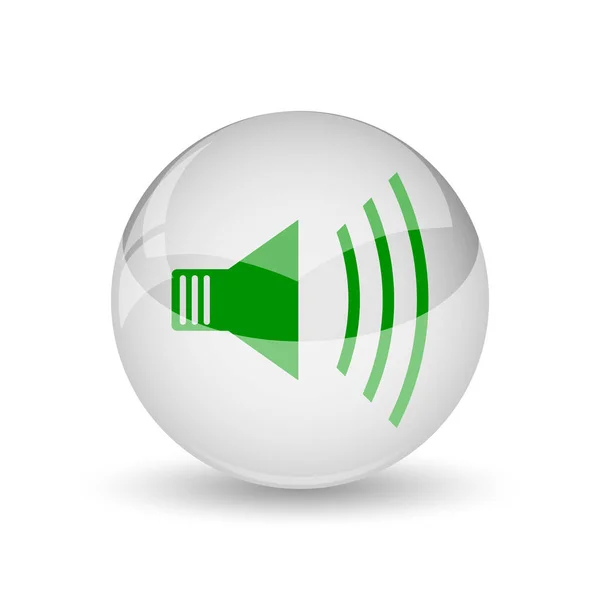 扬声器图标 白色背景上的互联网按钮 — 图库照片