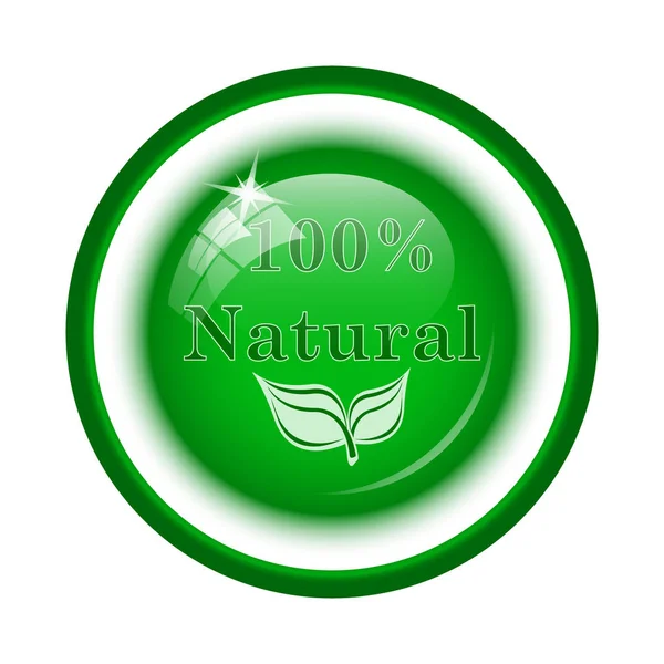 100% naturalny ikona — Zdjęcie stockowe