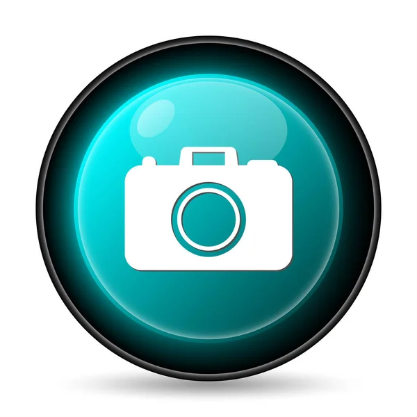 Icona Della Fotocamera Fotografica Pulsante Internet Sfondo Bianco — Foto Stock