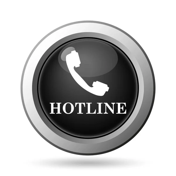 Hotline Ikonen Internet Knappen Vit Bakgrund — Stockfoto