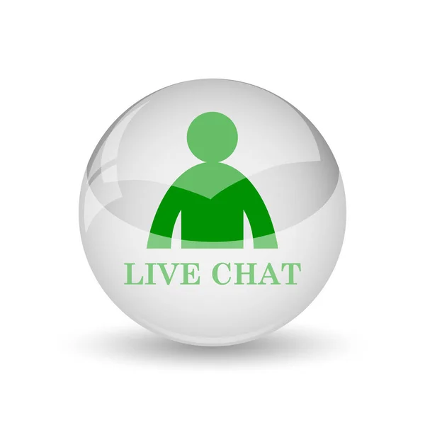 Livechat Pictogram Internet Knop Witte Achtergrond — Stockfoto