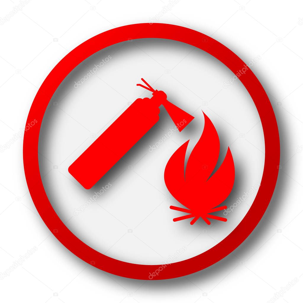 Fire icon. Internet button on white  background