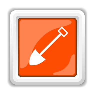 Beyaz arka plan üzerinde mobil apps kavramı izole kürek simgesi