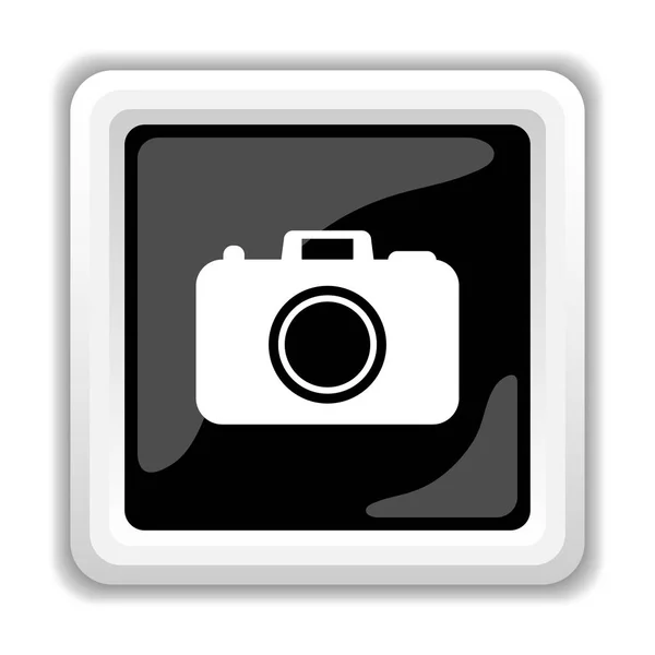 Foto Camera Pictogram Internet Knop Witte Achtergrond — Stockfoto