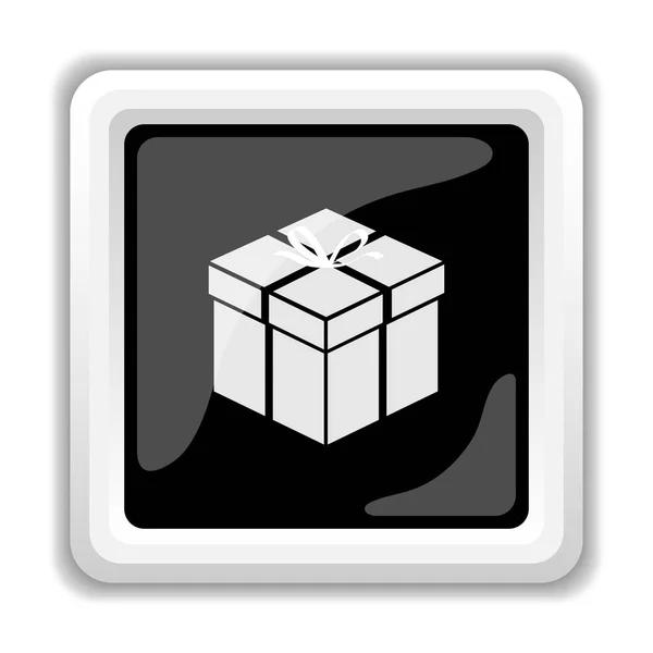 Cadeau Pictogram Internet Knop Witte Achtergrond — Stockfoto