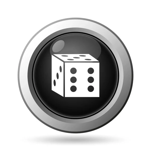 サイコロのアイコン 白い背景の上のインター ネット ボタン — ストック写真