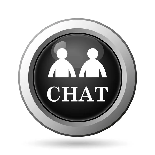 Ícone Chat Botão Internet Fundo Branco — Fotografia de Stock