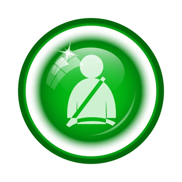 Ikona Pasa Bezpieczeństwa Przycisk Internet Białym Tle — Zdjęcie stockowe