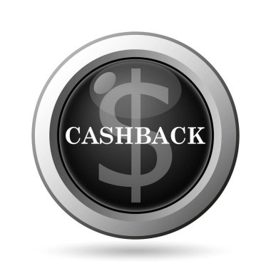 Cashback simgesi. Beyaz arka plan üzerinde Internet düğmesi