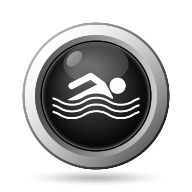 Su spor simgesi. Beyaz arka plan üzerinde Internet düğmesi