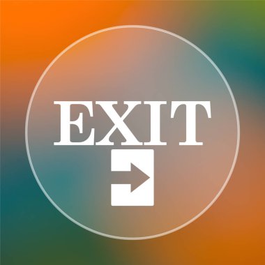 Çıkış simgesi. Renkli arka plan üzerinde Internet düğmesi