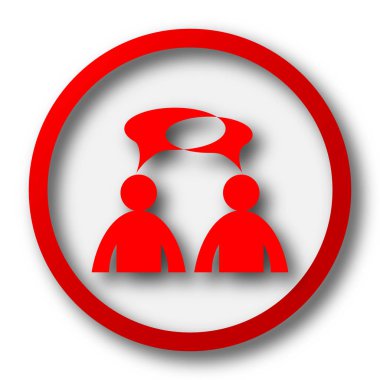 Yorumlar simgesine. Beyaz arka plan üzerinde Internet düğme. -Erkekler balon