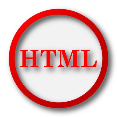 HTML simgesi. Beyaz arka plan üzerinde Internet düğmesi