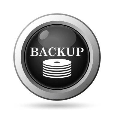 Yedekleme simgesi. Beyaz arka plan üzerinde Internet düğmesi