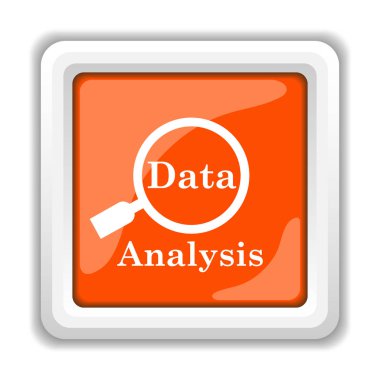 Veri Analizi simgesi beyaz arka plan üzerinde mobil apps kavramı izole