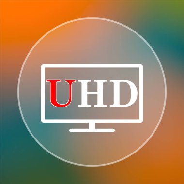Ultra Hd simgesi. Renkli arka plan üzerinde Internet düğmesi