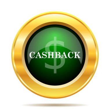 Cashback simgesi. Beyaz arka plan üzerinde Internet düğmesi