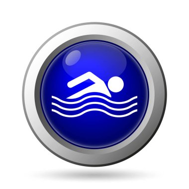 Beyaz arka plan üzerinde mobil apps kavramı izole yüzücü simgesi