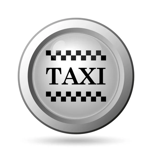 Icono Del Taxi Botón Internet Sobre Fondo Blanco —  Fotos de Stock