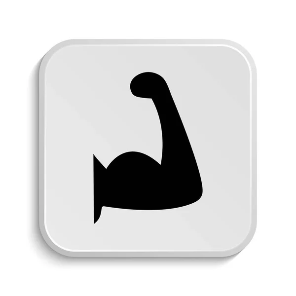 Het Pictogram Van Spier Internet Knop Witte Achtergrond — Stockfoto