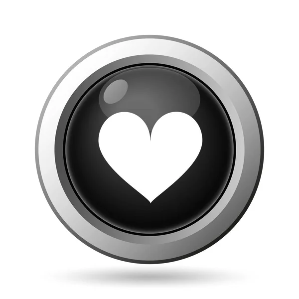 Icono Del Corazón Botón Internet Sobre Fondo Blanco — Foto de Stock