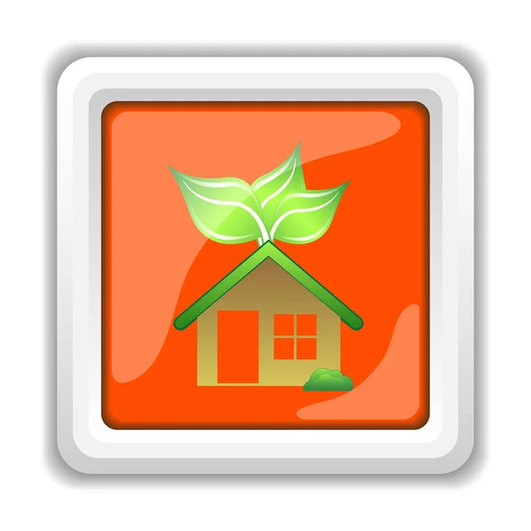 Ícone Casa Eco Isolado Fundo Branco Conceito Aplicativos Móveis — Fotografia de Stock