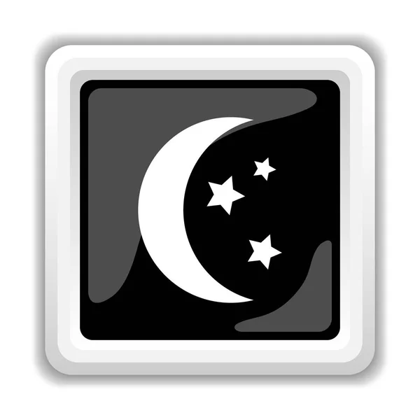月のアイコン 白い背景の上のインター ネット ボタン — ストック写真